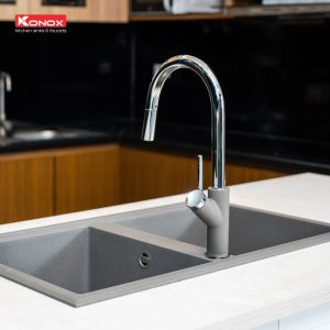 VÒI RỬA BÁT RÚT DÂY KONOX PONTE GREY - 5 VÒI RỬA BÁT RÚT DÂY KONOX PONTE GREY