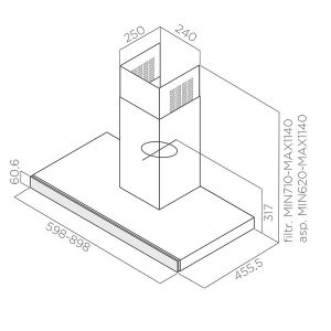 Máy hút mùi Elica JOY WH - 4 Máy hút mùi Elica JOY WH - 3