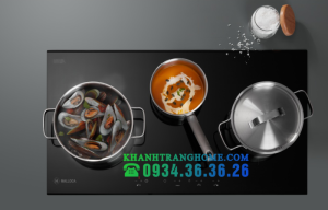 Bếp điện từ 3 vùng nấu Malloca MH 03IR N / Bếp 2 từ 1 điện, kính Eurokera chấm bi - 2 BẾP ĐIỆN TỪ 3 VÙNG NẤU MALLOCA MH 03IR N