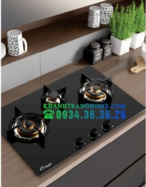 Bếp gas âm kính 3 lò Capri CR-309KT Black - 2 BẾP GAS ÂM KÍNH 3 LÒ CAPRI CR-309KT BLACK