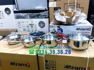 Bộ nồi chảo Dmestik ES009 - 2 BỘ NỒI CHẢO DMESTIK ES009