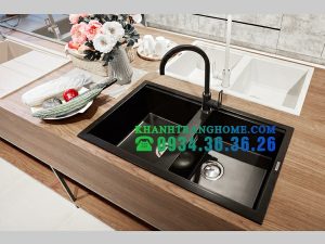 Chậu đá Malloca Nero K-45040 / Màu đen / Phủ nano kháng khuẩn - 2 CHẬU ĐÁ MALLOCA NERO K-45040