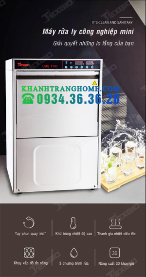 MÁY RỬA LY CỐC CÔNG NGHIỆP TEXGIO CMG1140