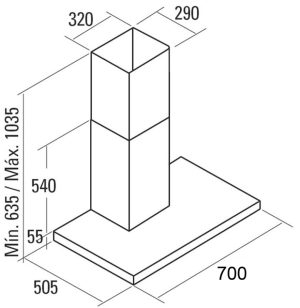 Máy hút mùi đảo Cata SELENE 700 INOX