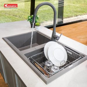 VÒI RỬA BÁT KONOX CURVA GREY - 9 VÒI RỬA BÁT KONOX CURVA GREY