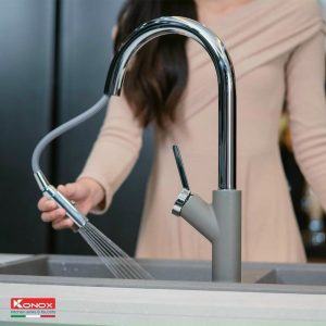 VÒI RỬA BÁT RÚT DÂY KONOX PONTE GREY - 7 VÒI RỬA BÁT RÚT DÂY KONOX PONTE GREY