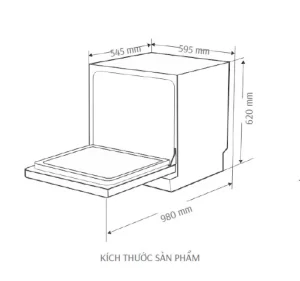 Máy rửa bát Canzy CZ-DE8B05EU - 1 Máy rửa bát Canzy CZ-DE8B05EU