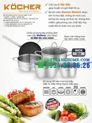 BỘ NỒI 5 MÓN KOCHER BERLIN - 3 BỘ NỒI 5 MÓN KOCHER BERLIN