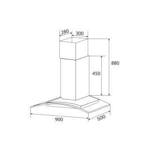 Máy hút mùi độc lập KAFF KF-IS90GH - 9 Máy hút mùi độc lập KAFF KF-IS90GH