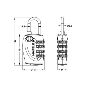 Khóa Tsa HAFELE 330 482.09.006 - 13