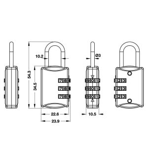 Khóa Số Hafele 20302 482.09.000 - 8