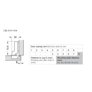 Bản Lề Metalla Sm 110 Độ, Giảm Chấn, Inox 304, Trọn Bộ Diy 483.01.720 - 17
