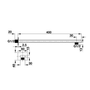 Tay Sen Gắn Tường Hafele 30X15X400 Mm 485.60.953 - 6