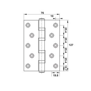 Bản lề lá inox 127x76x3 mm, 4 vòng bi 489.05.027 - 7