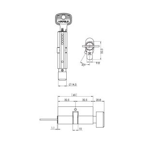 Ruột Khóa Cửa Đi 65Mm Hafele 489.56.250 - 7 Ruột Khóa Cửa Đi 65Mm Hafele 489.56.250 - 6