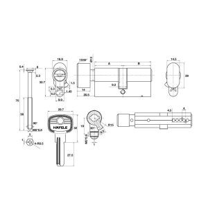 Ruột Khóa Cửa Phòng Hafele 489.56.003 - 8