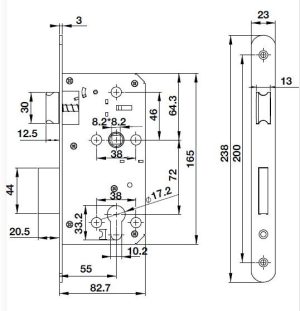 Thân Khóa Cc 72/55Mm Hafele 489.10.560 - 7 Thân Khóa Cc 72/55Mm Hafele 489.10.560 - 6