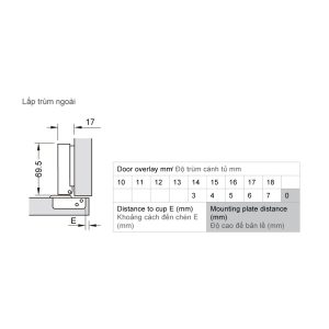 Bản Lề Metalla A 110 Độ, Giảm Chấn, Trọn Bộ Diy 493.03.025 - 13