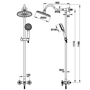 Thanh Sen Kết Hợp Có Bộ Trộn Điều Nhiệt Hafele Intensity Classic 495.60.103 - 71 Thanh Sen Kết Hợp Có Bộ Trộn Điều Nhiệt Hafele Intensity Classic 495.60.103 - 70