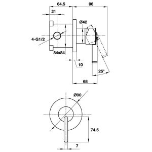 Bộ Trộn Sen Tắm Âm 1 Đường Nước Hafele Roots 495.61.146 - 6