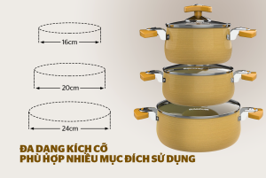 Bộ nồi Anod SUNHOUSE SHG2703GA - 13