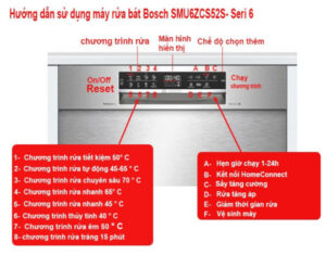 MÁY RỬA BÁT BOSCH BÁN ÂM SMU6ZCS52S SERIE 6 14 BỘ SẤY ZEOLITH MADE IN GERMANY - 20 MÁY RỬA BÁT BOSCH BÁN ÂM SMU6ZCS52S SERIE 6 14 BỘ SẤY ZEOLITH MADE IN GERMANY - 19