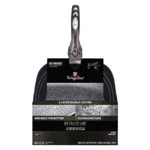 BỘ 3 CHẢO VÂN ĐÁ CẨM THẠCH ĐÁY TỪ BERLINGER HAUS 531.08.011 - 9