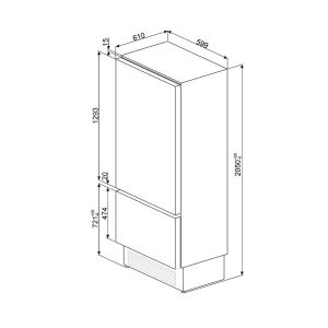 TỦ RƯỢU ÂM SMEG, 60CM, CỬA CÓ KÍNH WI66RS 535.14.403 - 8