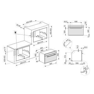 LÒ VI SÓNG KẾT HỢP NƯỚNG SMEG, THỦY PHÂN, NHỎ GỌN 45CM, LINEA, MẶT KÍNH BẠC SF4104MCS 536.64.612 - 8