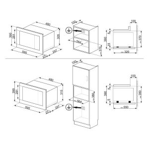 LÒ VI SÓNG KẾT HỢP NƯỚNG SMEG, LINEA, MẶT KÍNH BẠC FMI120S1 536.34.112 - 7