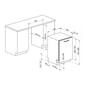 MÁY RỬA CHÉN LẮP ÂM TOÀN PHẦN SMEG, 45 CM, MÀU BẠC STA4523 536.24.502 - 30