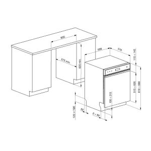 MÁY RỬA CHÉN ÂM BÁN PHẦN SMEG, THÉP KHÔNG GỈ, 13 BỘ ĐỒ ĂN, 60 CM PL3326TX 536.24.493 - 28