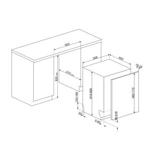 MÁY RỬA CHÉN ÂM TỦ TOÀN PHẦN SMEG, 13 BỘ ĐỒ ĂN, 60 CM, MÀU BẠC STL62335L 536.24.483 - 30