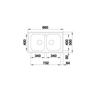 Chậu rửa chén inox Blanco - DINAS 8 570.27.210 - 6