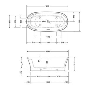 Bồn Tắm Độc Lập Hafele Cape Cod 588.45.690 - 7 Bồn Tắm Độc Lập Hafele Cape Cod 588.45.690 - 6