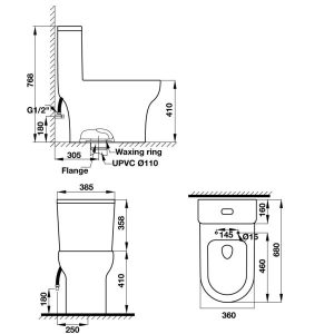 Bồn Cầu Một Khối Hafele Seine 588.82.405 - 9