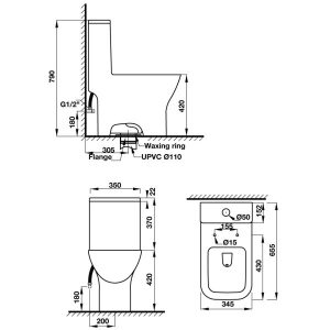 Bồn Cầu Một Khối Hafele Regal 588.82.403 - 6