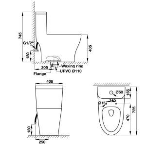 Bồn Cầu Một Khối Hafele Seine 588.82.413 - 6