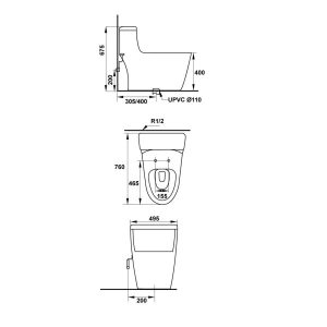 Bồn Cầu Một Khối Hafele Iconic 588.79.401 - 7 Bồn Cầu Một Khối Hafele Iconic 588.79.401 - 6