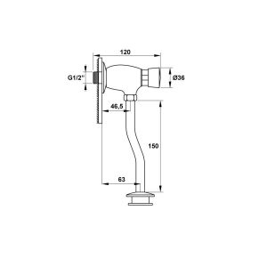 Nút Nhấn Xả Bồn Tiểu Nam Hafele 588.79.980 - 6