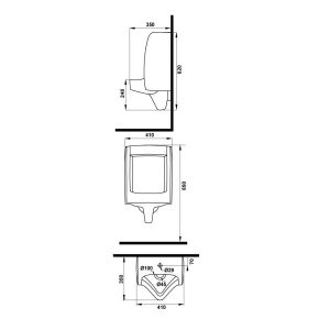 Bồn Tiểu Nam Treo Tường Hafele Seine 588.79.421 - 6