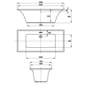 Bồn Tắm Âm Hafele Active 1600 588.55.683 - 6