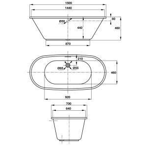 Bồn Tắm Âm Hafele Active 1500 588.55.682 - 57