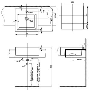 Lavabo bán âm REGAL 588.82.210 - 6