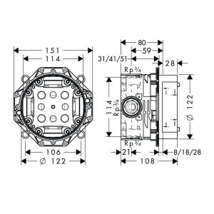 Bộ Trộn Sen Tắm Âm Hafele Axor Citerrio E 589.54.809 - 10 Bộ Trộn Sen Tắm Âm Hafele Axor Citerrio E 589.54.809 - 9