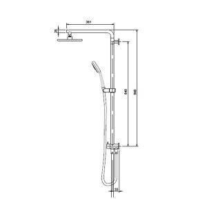 Bộ Thanh Sen Tắm Kết Hợp, Đen Mờ Hafele 589.85.530 - 6