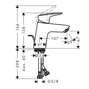 Vòi Hafele Lavabo Logis 70 589.52.405 - 6