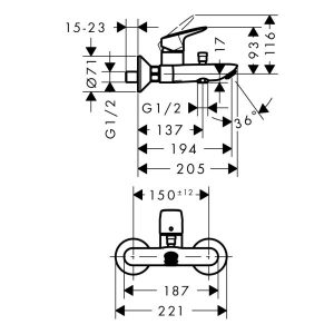 Bộ Trộn Bồn Tắm Hafele Logis 589.52.403 - 6