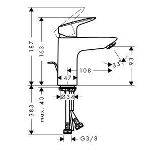 Vòi Hafele Lavabo Logis 100 589.52.402 - 7 Vòi Hafele Lavabo Logis 100 589.52.402 - 6