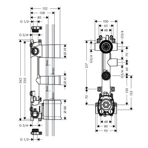 Bộ Trộn Sen Tắm Âm 3 Chức Năng Hafele Axor Citterio E 589.30.531 - 9